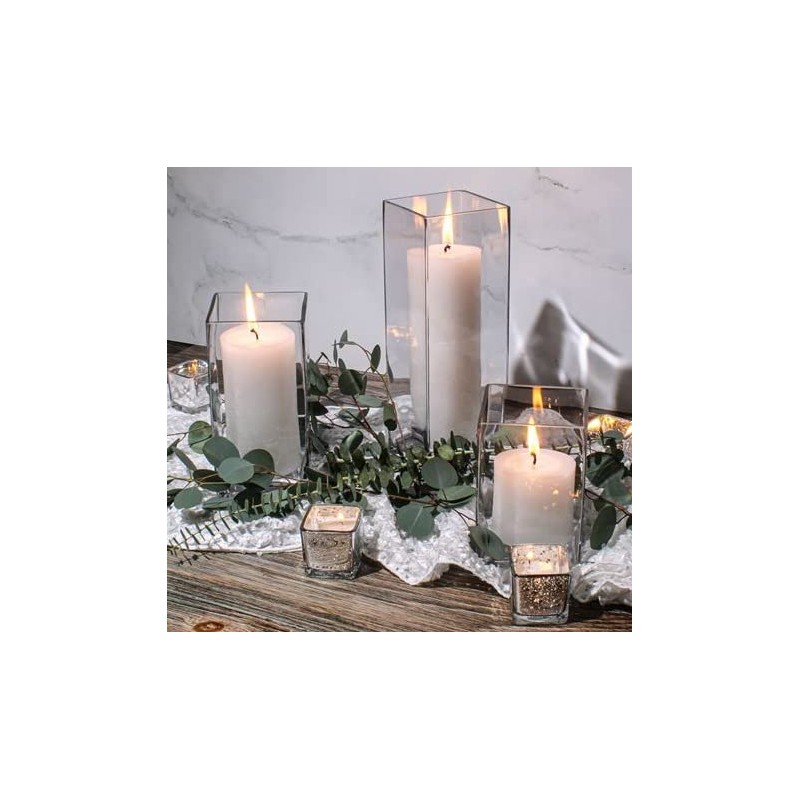 Richland Silver Mercury Square Votive Holders Set of 12