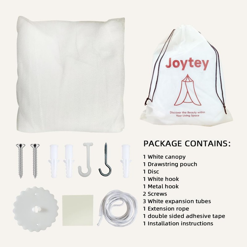 Joytey Mosquito Net for Bed, Travel Foldable Mosquito Net, Bed
