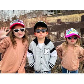 GLARDEFE Kids Polarized Sunglasses for Girls Boys - Toddler TPEE Flexible Rubber Shades Age 3-10(Pink/Grey + Applegreen/Grey)