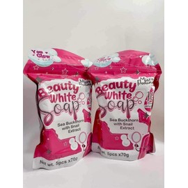 Beauty White Soap with Sea Buckthorn and Snail Extract, 5 x 70g Bars, Micro Peeling