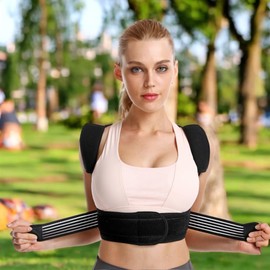 XFLYP Posture Corrector Suitable with Breathable Mesh, Adjustable Porosity Back Corrector for Children and Adults of Rubber and Nylon to Relieve Pain in The Neck, Back, and Shoulders(S)