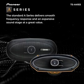Pioneer A-Series TS-A4103 4” x 10” 2-Way Speakers (Pair) – 120W Max, Balanced Sound + Smooth Treble, Enhanced Bass, Great Stock Replacement