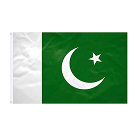 Pakistan Flag - 60 x 90 cm - Reinforced Fabric - Durable Stitching - Bright Colours - Outdoor Indoor Flag - Integrated Eyelets - National Flag