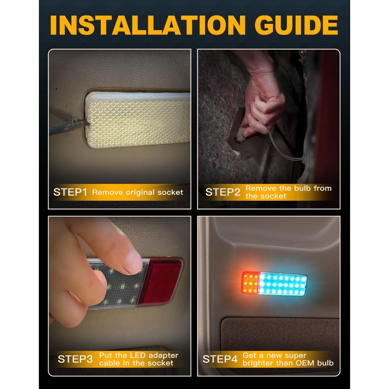 NEIFILES LED Interior Door Panel Lights Reflector Courtesy Light Compatible