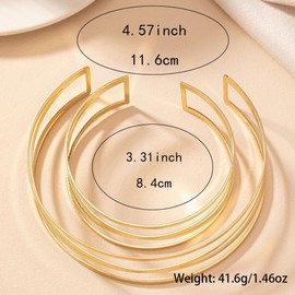 XFSRG 2 Piece Jewellery Set for Women Multilayer Bracelet and Collar Jewellery Sets Adjustable Open Cuff Bracelet for Bridal Jewellery, Alloys, No Gemstone