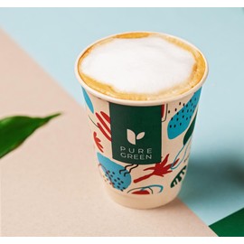 PG EcoAmour Pack of 50 Organic Sugar Cane Double Wall Paper Cups 200 ml 8 oz for Hot Drinks and Cold Drinks - Coffee to Go - Environmentally Friendly Coffee Cups, Disposable Tableware Drinking Cups
