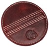CRICKET-GIFTS - Buffalo Leather Coaster | White Cricket Ball Stitching