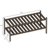 Dranixly Shoe Rack,2-Tier Bamboo Stackable Shelf Storage Organizer for Entryway,