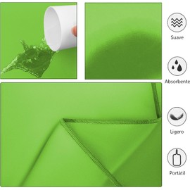 DQST Toalla Microfibra Secado Rápido 3 Pack, Toalla de Viaje Ligera y Portatil, Toalla Deportiva para Playa, Natación, Yoga, Gimnasio, Camping, Senderismo, ect (Verde claro, 76*152cm+40*80cm+40*40cm)