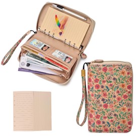 FORTAVEM A6 Binder Zipper Budget, Planner for Travel & Study