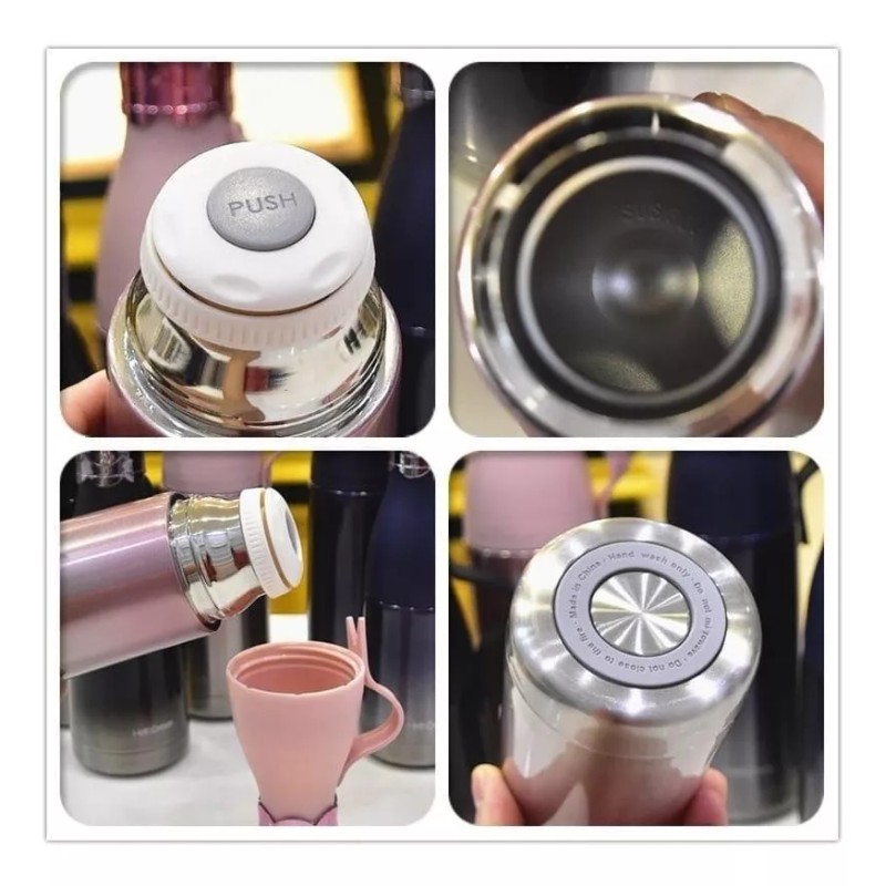 Yuqing Termo Acero Inoxidable Princesa Con Tapa En Forma De