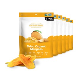Earthside Farms Dried Organic Mangoes 2.8oz, 6 Pack – No Sugar Added, Gluten-Free, Vegan Snack – Naturally Sweet Dried Fruit – Perfect Healthy On-the-Go Snack for Work, School, Travel