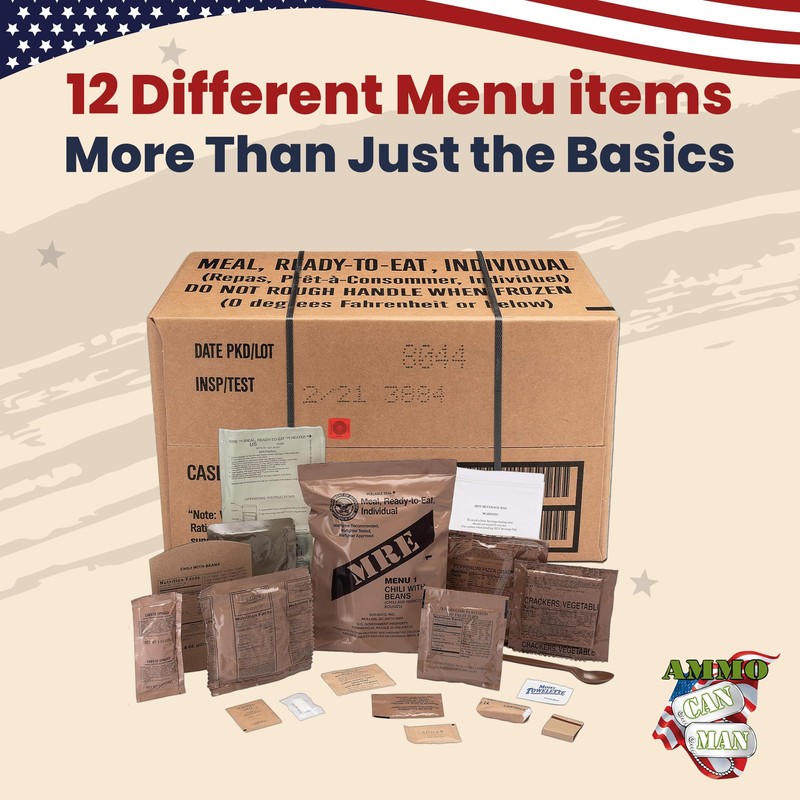 Sopakco 12ct US Military Surplus MRE Meals Ready to Eat