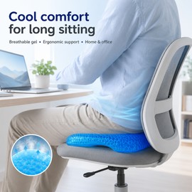 Honeycomb Gel Seat Cushion for Office & Outdoor Seating – Thick Cooling Chair Pad for Home, Car & Kayak Use