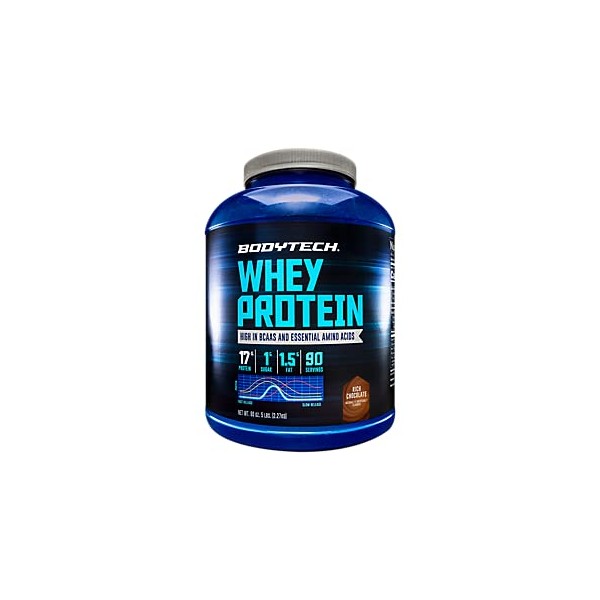 BODYTECH Whey Protein - with 17 Grams of Protein per Serving Ideal for Post-Workout Muscle Building, Contains Milk & Soy - Rich Chocolate (5 Pound)