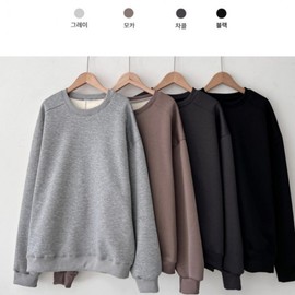 Lambswool Winter Fleece 4-Color Sweatshirt Oversized Women's Mocha/FREE