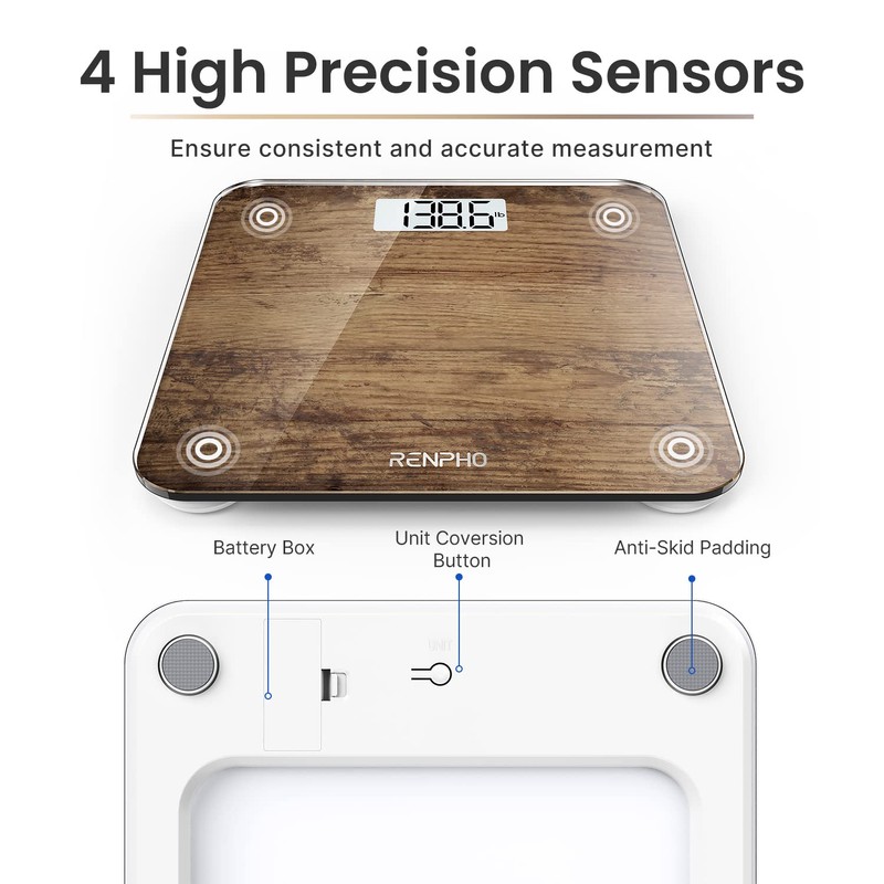 RENPHO Digital Bathroom Scale, Highly Accurate Body Weight Scale with