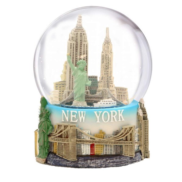 Mini New York City Snow Globe Featuring The NYC Skyline in This Souvenir Figurine with Statue of Liberty, 2.5" Tall (45mm)