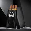 Cigar Case for 3 Cigars, Leather Cigar Cases, Humidor Cigar