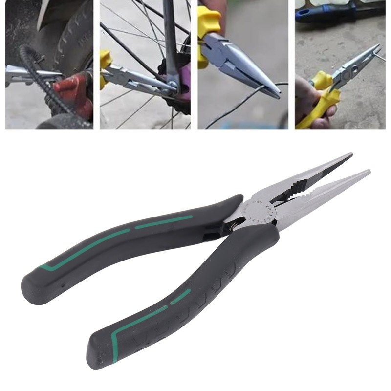 Needle Nose Pliers 8in CRV Long Mini with Non Slip