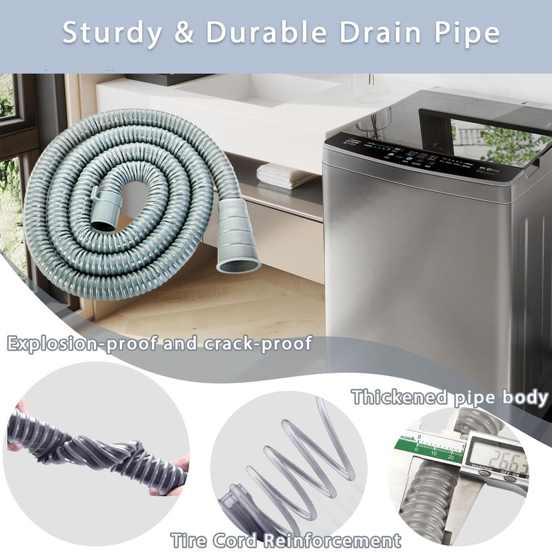 Washing Machine Drain Hose, Flexible Extension Hose (6.56 ft)