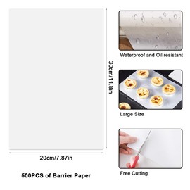 Baking Paper, Square Greaseproof Baking, Bread Paper, Non-Stick Coating Butter Paper, Parchment Paper for Baking, 20 x 30 cm, Waterproof, Oil Resistant for Preparing the Perfect Hamburger