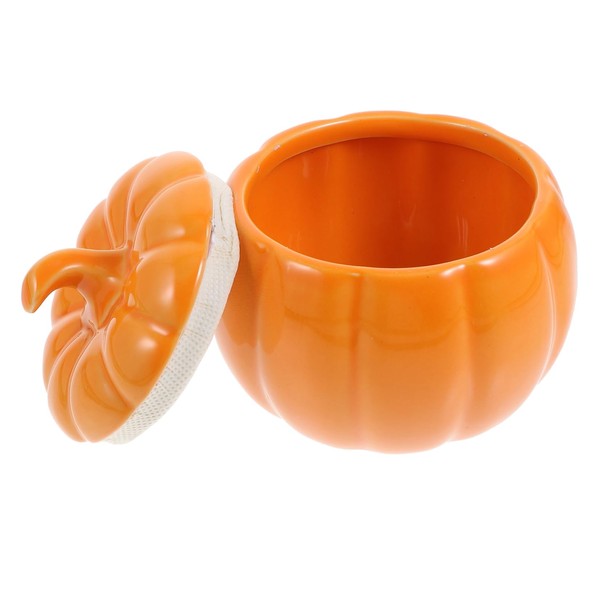 iplusmile Pumpkin Shaped Ceramic Tea Jar Multipurpose Kitchen Canister with
