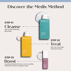 MEDIX Vitamin C Cream + Vitamin F Booster Serum Body Lotion Moisturizer 2PC Skin Care Set | Firming & Brightening Cream Diminishes Uneven Skin Tone, Age Spots, Dry Skin, & Sun Damage, 2PC Bundle