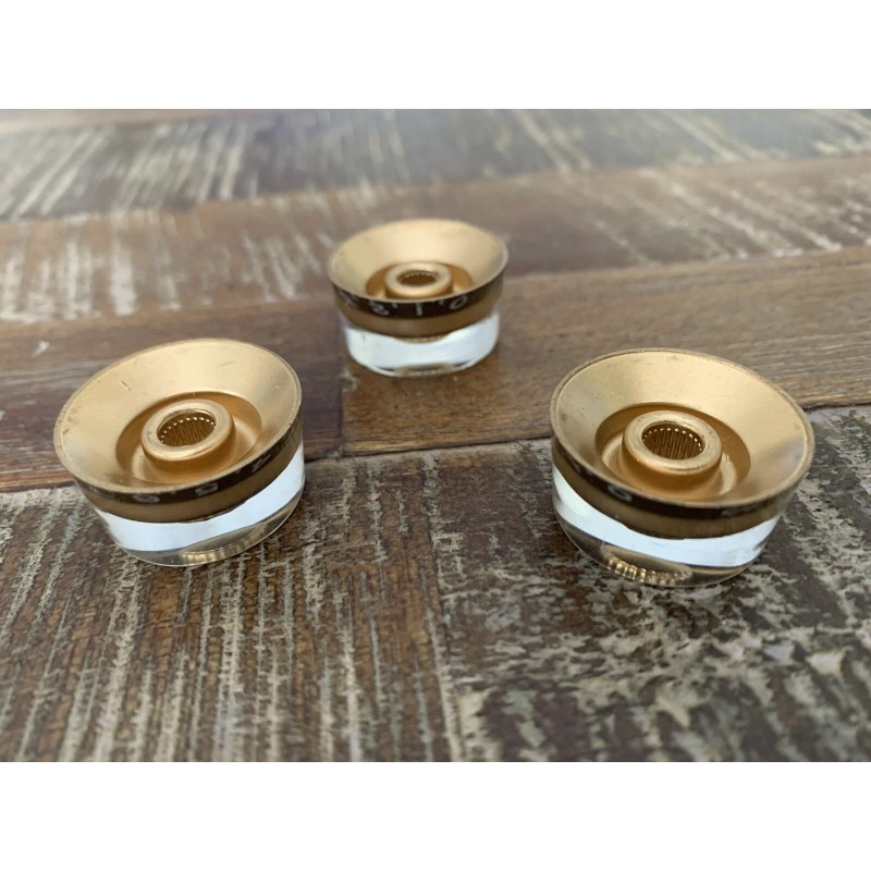 Unbranded Fender Strat Set Of 3 Barely Sloped Gold Acrylic