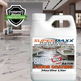 SUPERMAXX NANO FLOOR COATING CERAMIC TILES VINYL  ABRASION RESISTANT  SATIN FINISH - 34 OZ