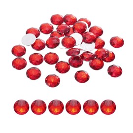 sourcing map Flat Back Round Acrylic Rhinestones,16mm Red Flatback Crystal Rhinestones for Crafts Clothes Shoes DIY Decoration Gifts 50Pcs