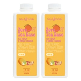 Seoul Factory Zero Tea Base Flat Peach Mango Flavor, 1.2kg, 2 Pieces / 서울팩토리 제로 티 베이스 납작복숭아 망고향, 1.2kg, 2개
