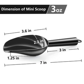 TeamFar Mini Scoop Set of 2, 3 Oz Stainless Steel Scoop, Black Small Candy Scoops for Canister Jars Buffet, Rust Free & Long Lasting, Mirror Finish & Dishwasher Safe