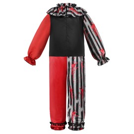 ReliBeauty Killer Clown Costume Scary Clown Costume for Kids with Clown Mask 6-7/130