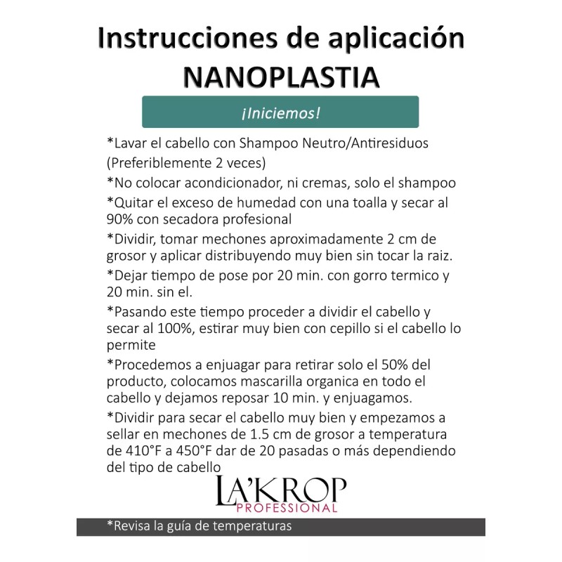 LaKrop Professional Nanoplastia 100% Orgánica Sin Formol No Pica No
