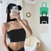 HL] Bra Pilates Pole Wear Halter Neck Tank Top Halter Neck Tank Top Black/ONESIZE