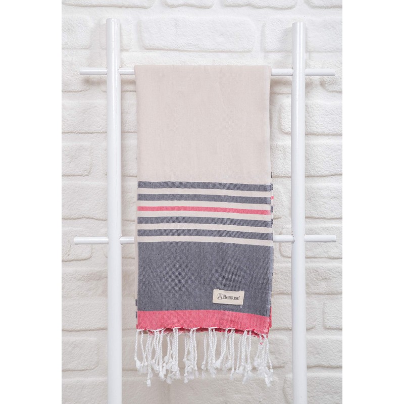 Bersuse 100% Cotton - Nova Turkish Towel - Black-Beige