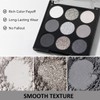 Smoky Grey Eyeshadow Palette Silver Glitter Cool-Toned Eye Makeup