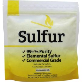 Duda Energy Commercial Grade Sulfur Powder, 99.5+% Purity - 1, 1 lb