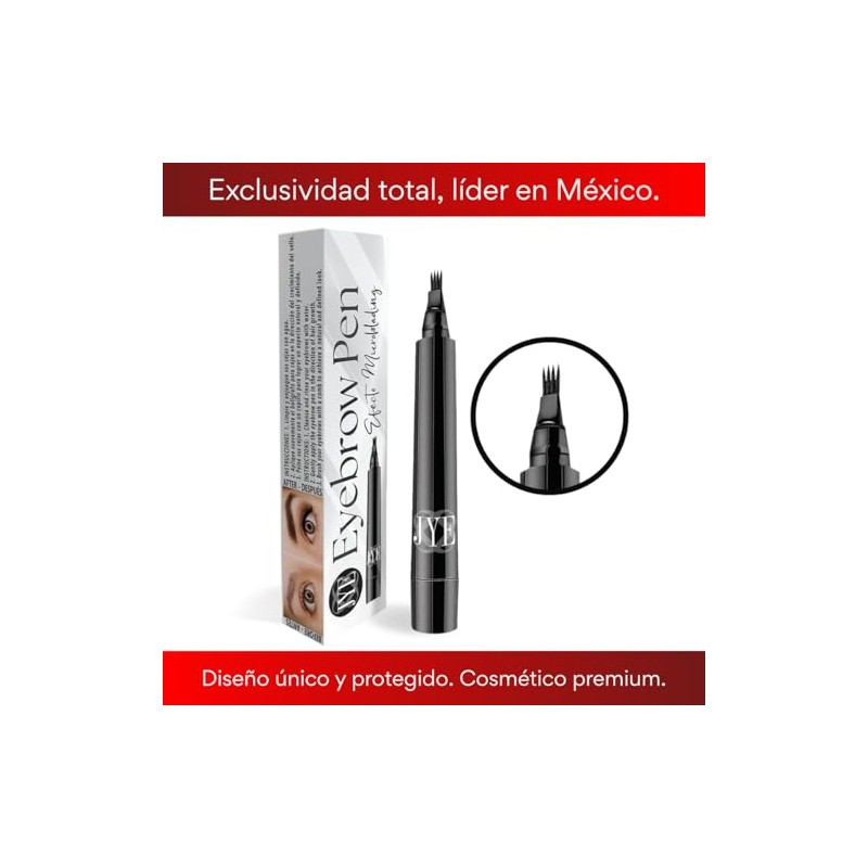 JYE Lapiz para Cejas Efecto Microblading Color Negro, Dibujo pelo