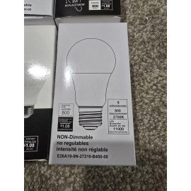 6 PACK A19 LED Light Bulbs Efficient 9W 800 Lumens 2700K