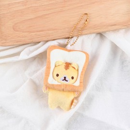 Pokinge 1Pcs Bread Cat Pendent Keyring Cute Toast Cat Keychains Cartoon Hanging Ornaments Japanese Cute Cat Creative Gift, Yellow, One Size