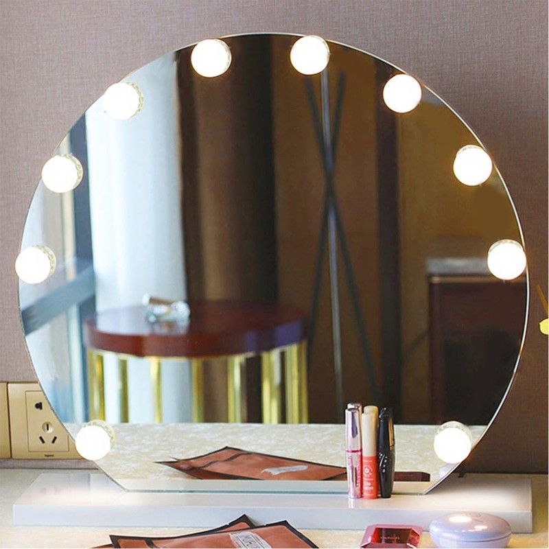 LED Makeup Mirror Lights Dimmable Bulb Warm/Cold Tones Dressing Mirror