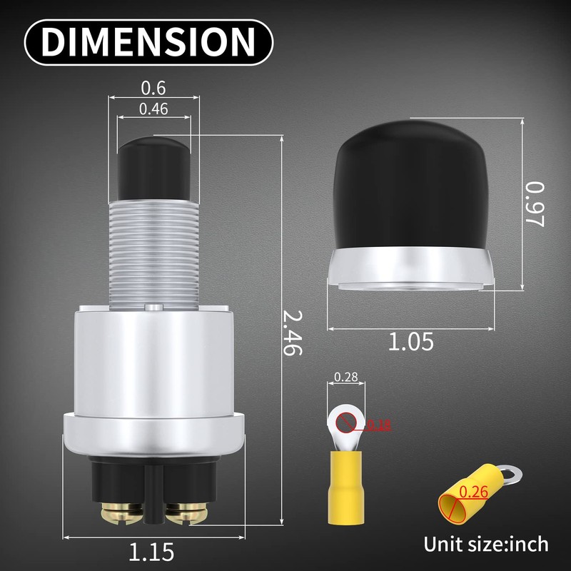 DaierTek - Interruptor de botón de arranque de 12 V,