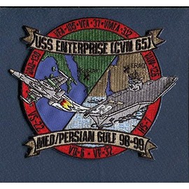 Embroidered Patch - Patches for Women Man - CVN-65 USS Enterprise VFA-37 1998 Persian Gulf MED Cruise US Navy Squadron