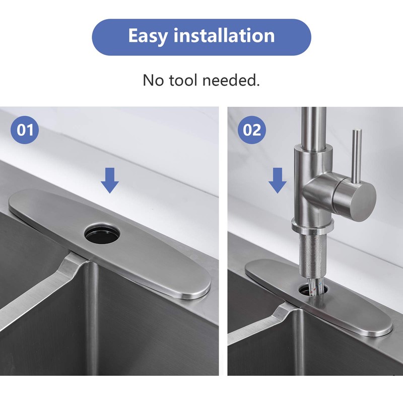 Escutcheon Plate, Brushed Nickel Faucet Hole Cover Stainless Steel deck