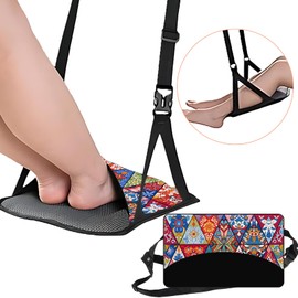 HouShengzi Foot Hammock for Plane Travel Adjustable Airplane Foot Hammock Portable Leg Footrest for Airplane Foldable Under Desk Footrest Swing Plane Travel Essentials(Mandragora)