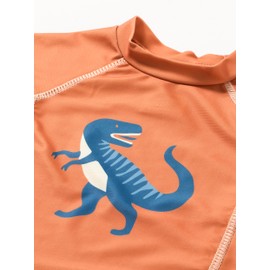 Playshoes Unisex Children's UV Protection Swimming Shirt Swimwear, Dino Ochre