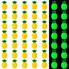 Simgoing Mini Resin Pineapples Tiny Pineapple Figurines Glow in The Dark Pineapple Fake Pineapple Decoration Cute Artificial Fruit Ornament for DIY Art Crafts Project Garden Aquarium (50 Pcs)