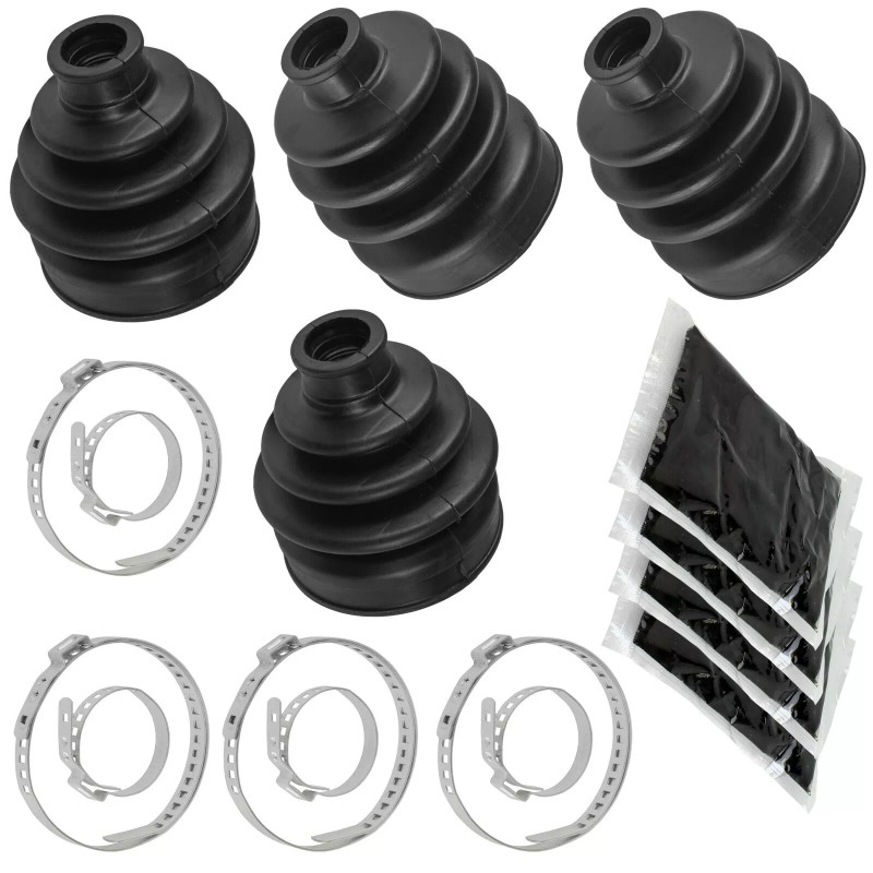 Caltric 2 Front Axle Inner Outer CV Boot Kit for
